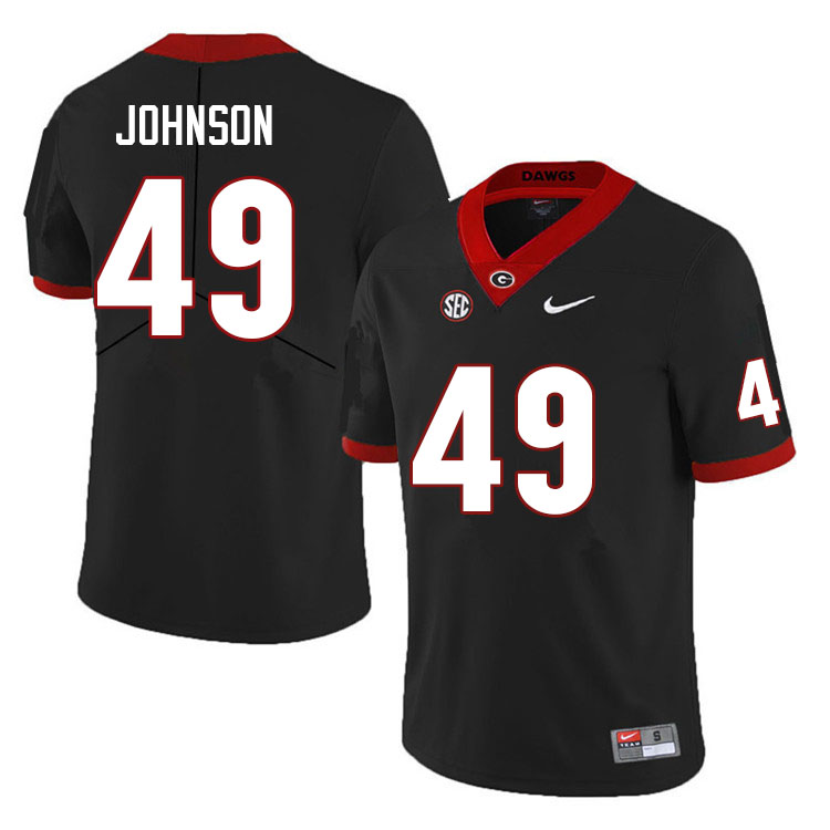 Men #49 Samuel Johnson Georgia Bulldogs College Football Jerseys Sale-Black Anniversary